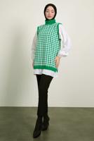 Vêtements hijab VERT TUNIQUE EN TRICOT À MOTIFS T 1846