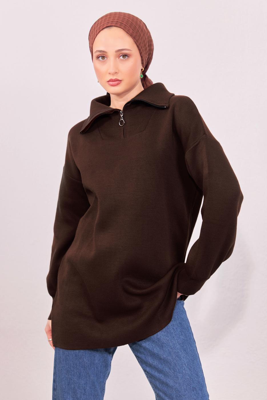 Hijab clothing BROWN KNITWEAR TUNIC T 1908