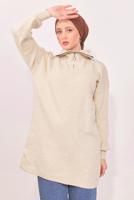 Vêtements hijab BEIGE TUNIQUE EN TRICOT T 1908