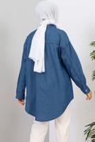 Tesettür giyim LACİVERT DENİM GÖMLEK T 1993