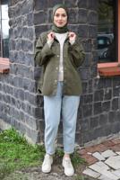 Tesettür giyim HAKİ SÜET GÖMLEK T 3511