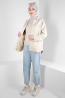 Tesettür giyim BEJ SÜET GÖMLEK T 3511