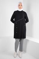 Hijab clothing BLACK ALVINA SHIRT COLLAR TUNIC T 44209