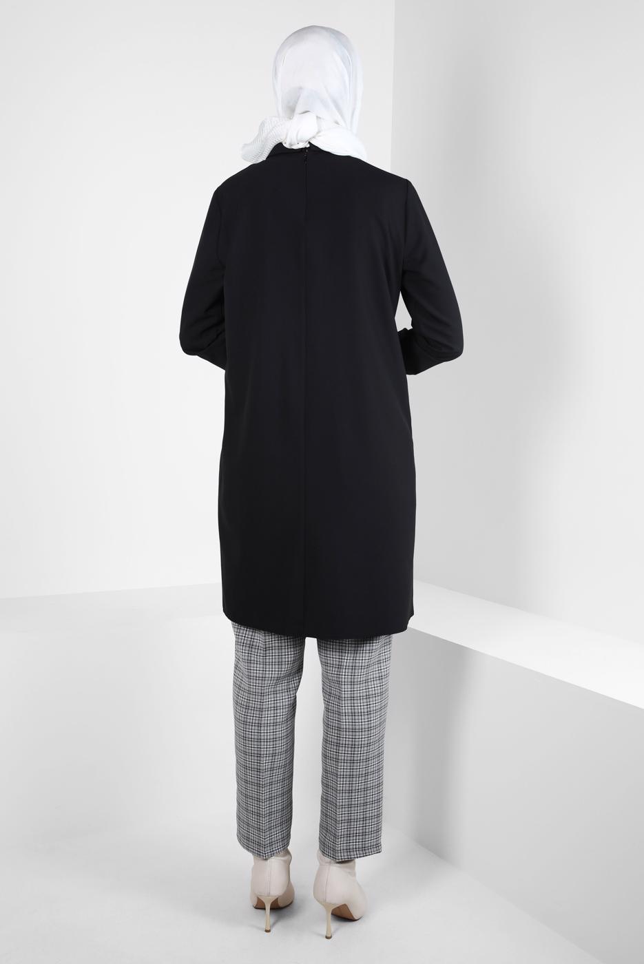 Hijab clothing BLACK ALVINA SHIRT COLLAR TUNIC T 44209