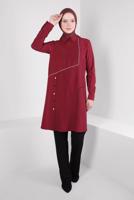 Hijab clothing CLARET RED ALVINA SHIRT COLLAR TUNIC T 44209