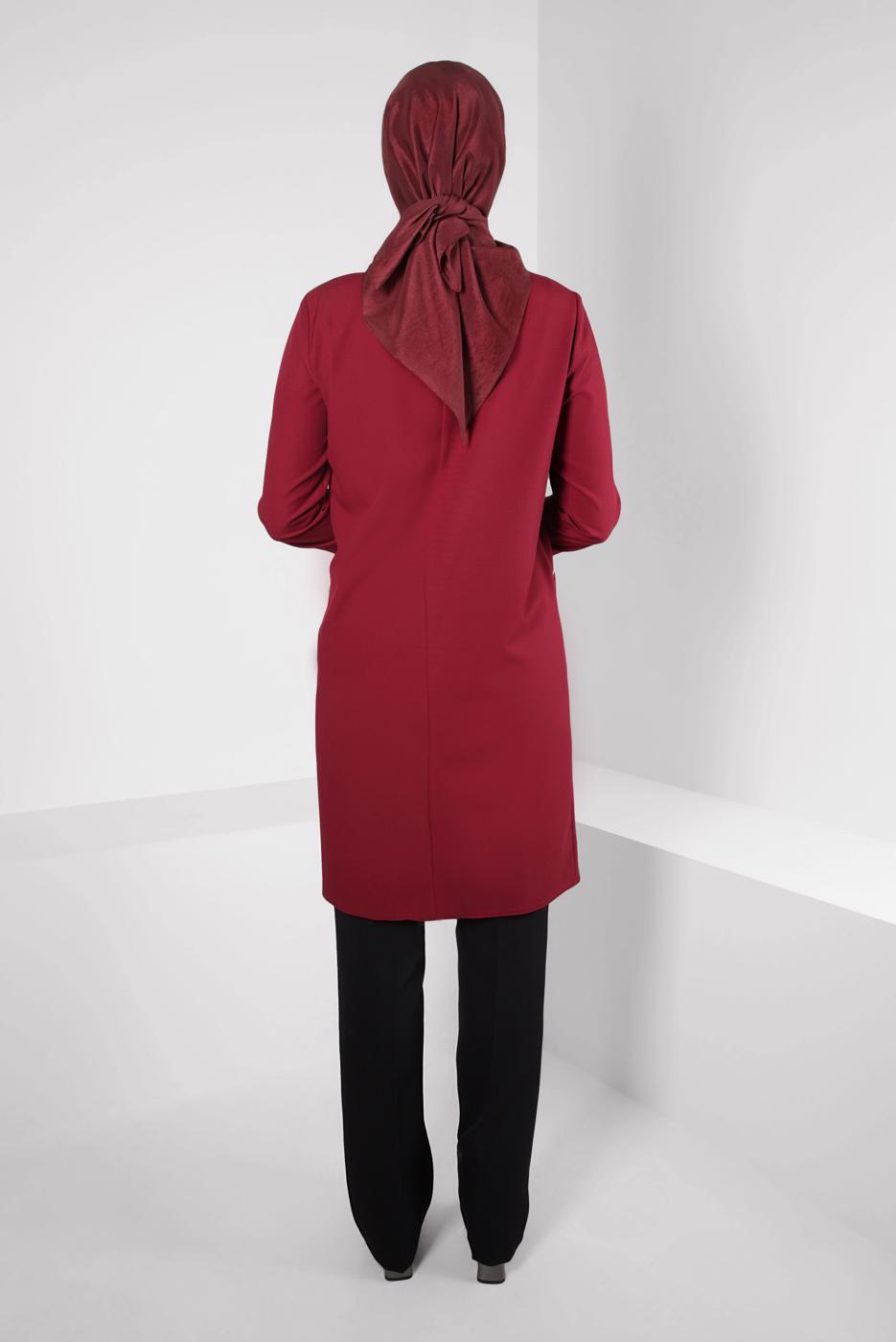 Hijab clothing CLARET RED ALVINA SHIRT COLLAR TUNIC T 44209