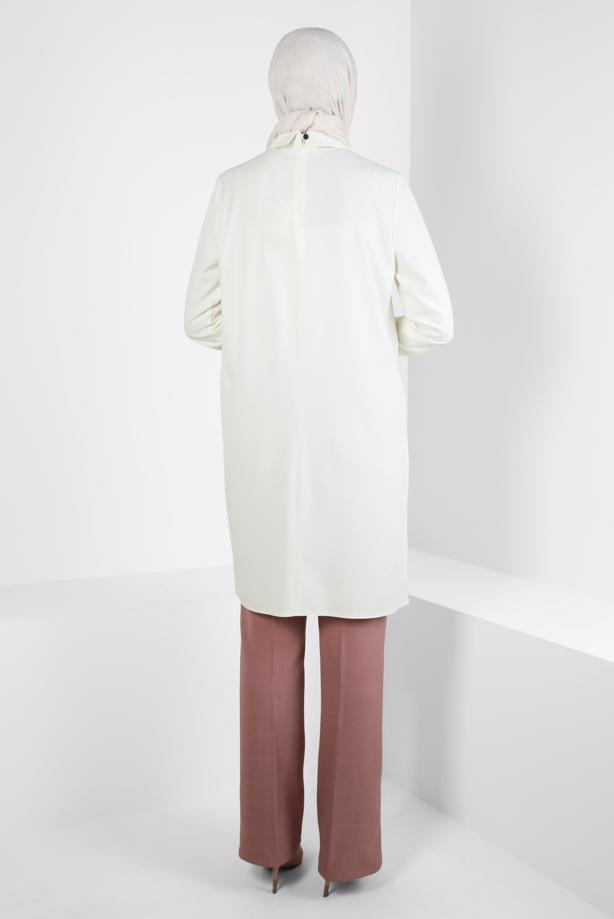 Hijab clothing CREAM ALVINA SHIRT COLLAR TUNIC T 44209 - TRENDTESETTÜR