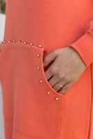 Tesettür giyim NARÇİÇEĞİ KAPÜŞONLU TAŞ DETAYLI TRİKO TUNİK T 44222