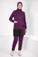 Tesettür giyim MOR ALVİNA CEP DETAYLI TUNİK T 44236