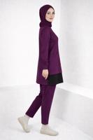 Tesettür giyim MOR ALVİNA CEP DETAYLI TUNİK T 44236