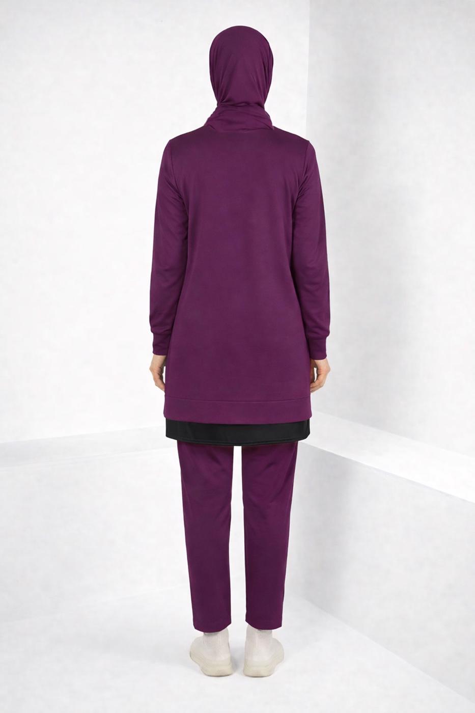 Tesettür giyim MOR ALVİNA CEP DETAYLI TUNİK T 44236