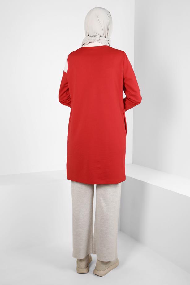Hijab clothing RED T 44268 ALVİNA 8528 TUNİK 38-46 TEK 40 - TRENDTESETTÜR