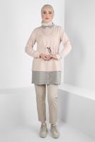 Hijab clothing BEIGE T 44313 ALVİNA 8525 TUNİK 38-44 TEK 40