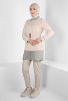 Hijab clothing BEIGE T 44313 ALVİNA 8525 TUNİK 38-44 TEK 40