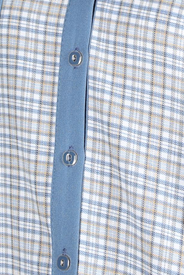 Hijab clothing BLUE ALVINA PLAID TUNIC T 44317 - TRENDTESETTÜR