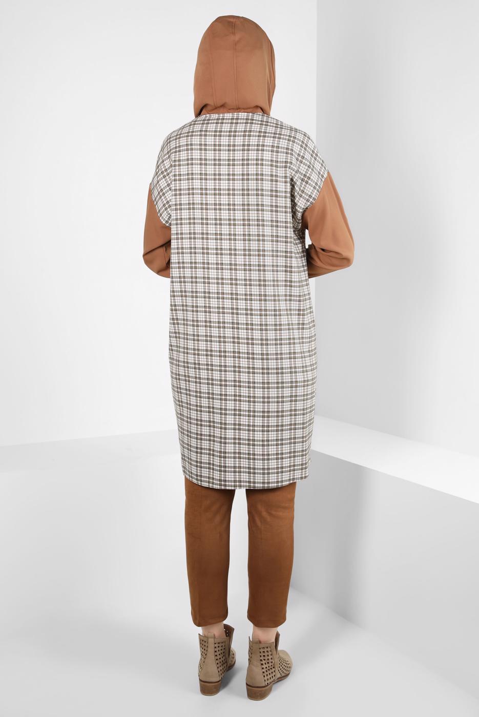 Hijab clothing BROWN ALVINA PLAID TUNIC T 44317