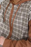 Hijab clothing BROWN ALVINA PLAID TUNIC T 44317