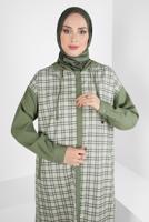 Hijab clothing GREEN ALVINA PLAID TUNIC T 44317-1
