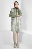 Hijab clothing GREEN ALVINA PLAID TUNIC T 44317-1