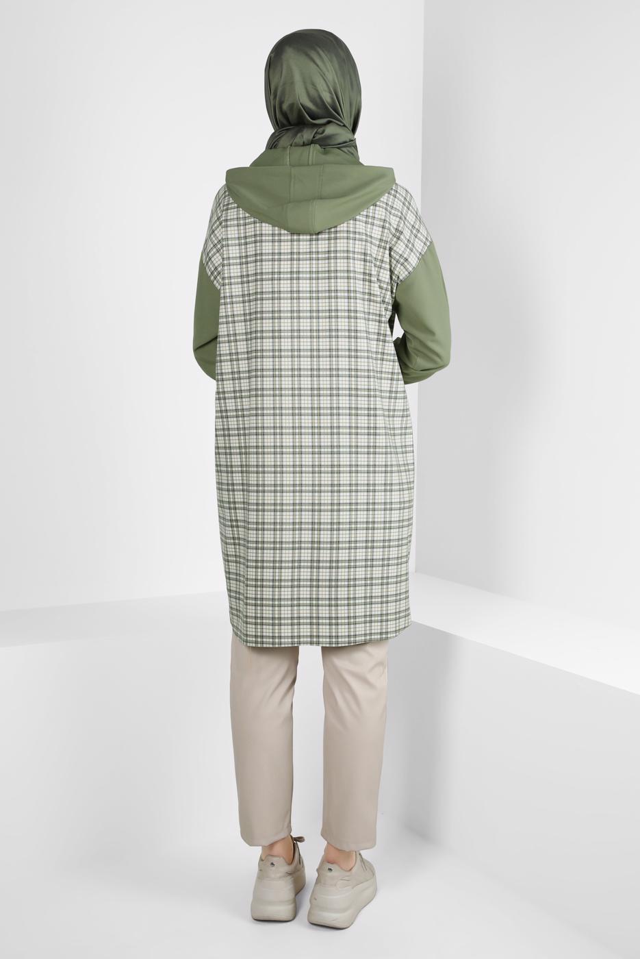Hijab clothing GREEN ALVINA PLAID TUNIC T 44317-1