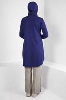 Tesettür giyim LACİVERT ALVİNA GÖMLEK YAKA TUNİK T 44344