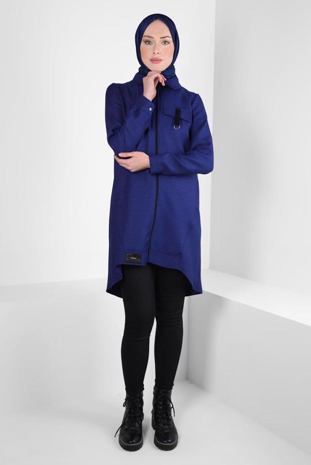 Hijab clothing NAVY BLUE T 44355 ALVİNA G-1103 TUNİK 38-46 TEK 40 - TRENDTESETTÜR