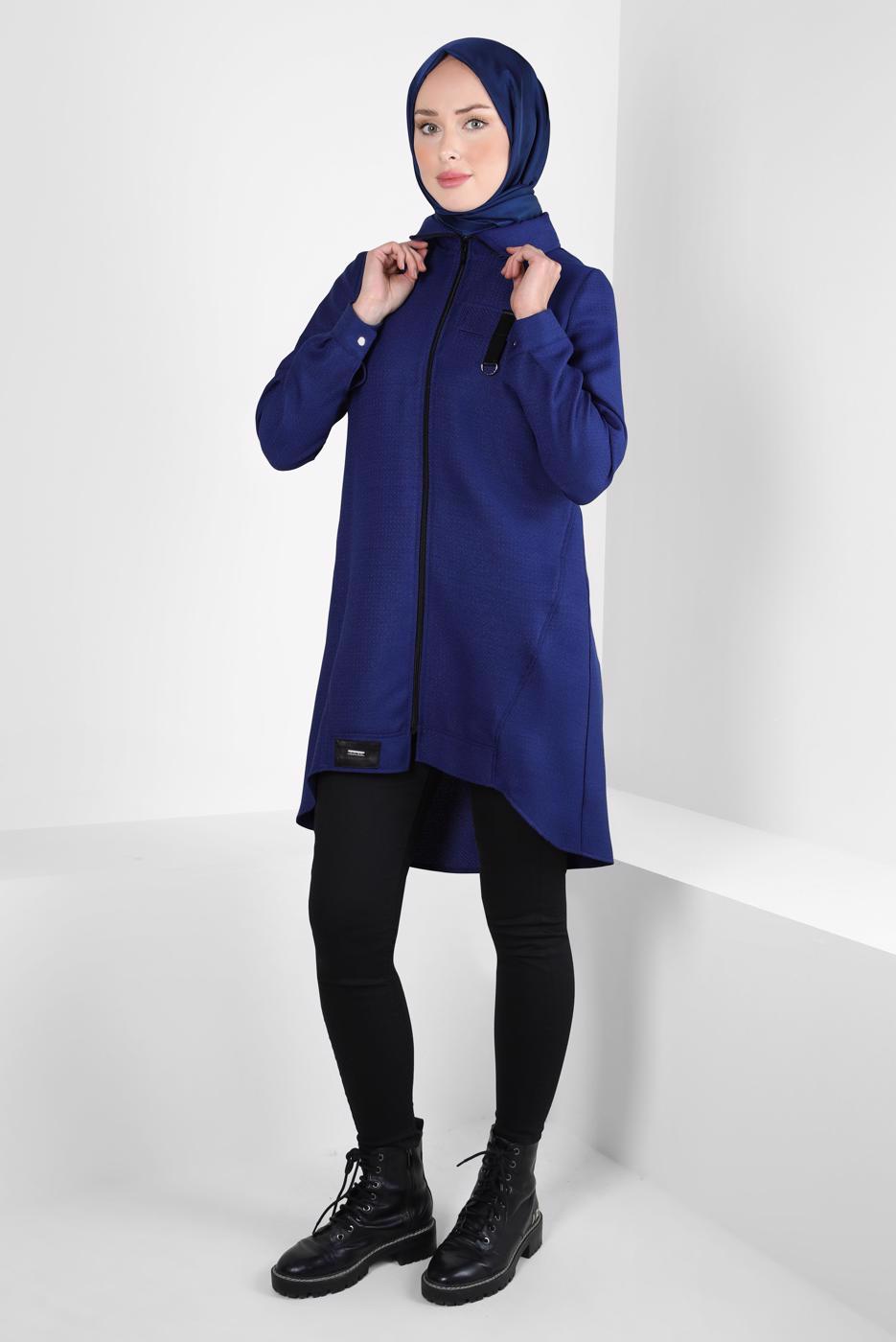 Hijab clothing NAVY BLUE T 44355 ALVİNA G-1103 TUNİK 38-46 TEK 40
