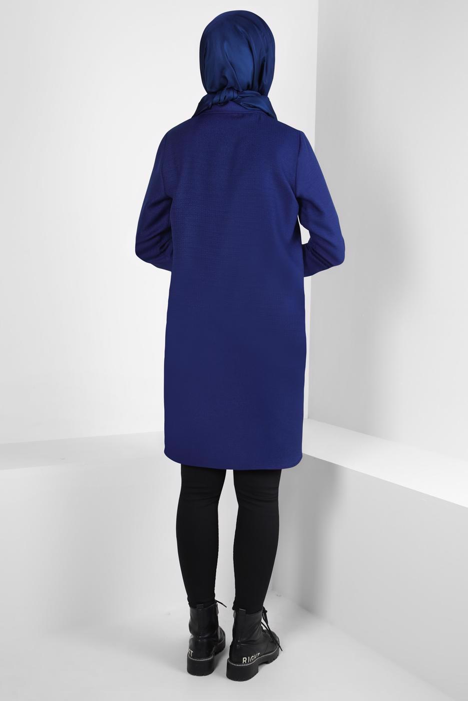 Hijab clothing NAVY BLUE T 44355 ALVİNA G-1103 TUNİK 38-46 TEK 40