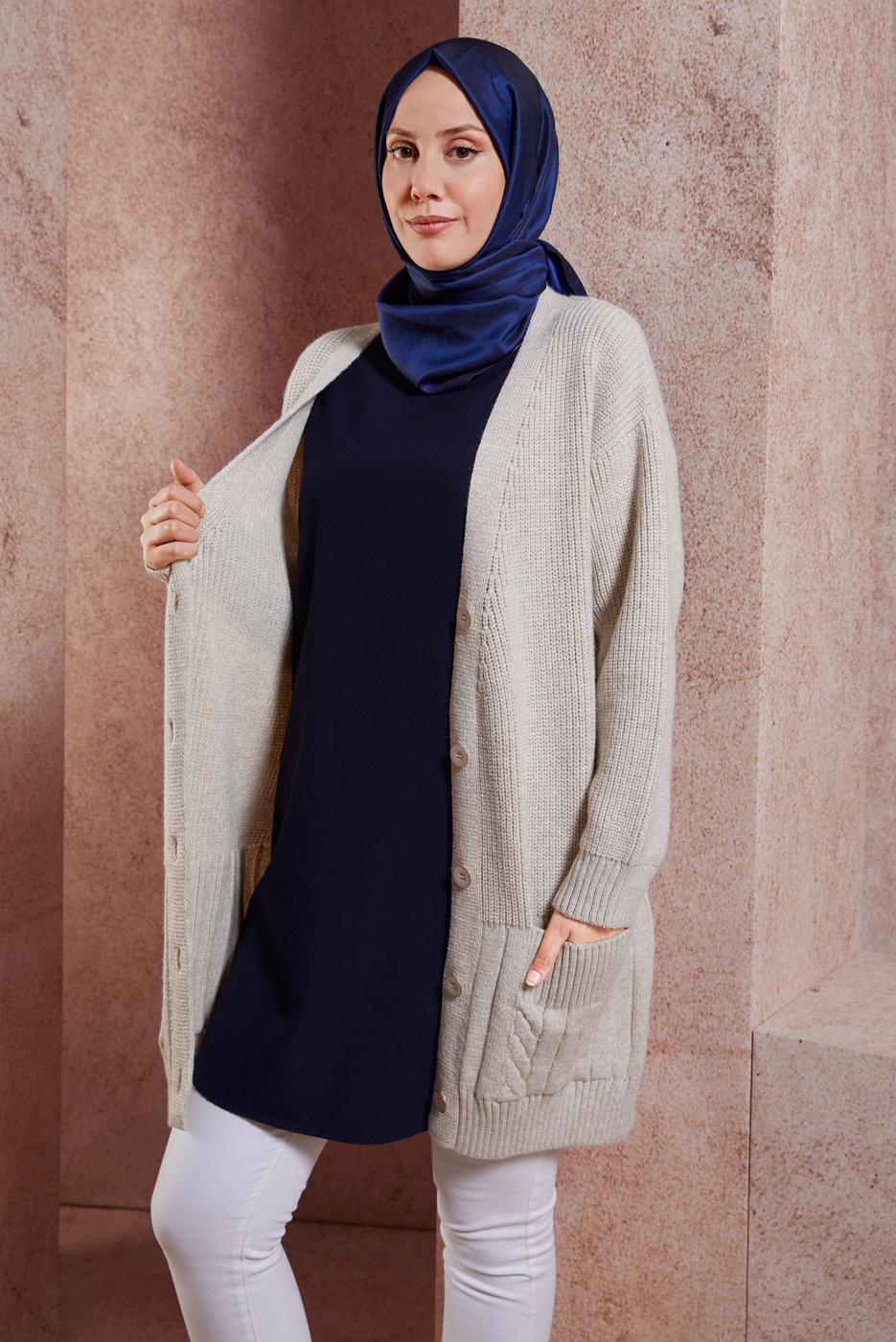 Tesettür giyim LACİVERT  ALVİNA KOLSUZ İÇ TUNİK T 4485