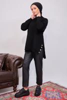 Tesettür giyim SİYAH TRİKO TUNİK T 4808