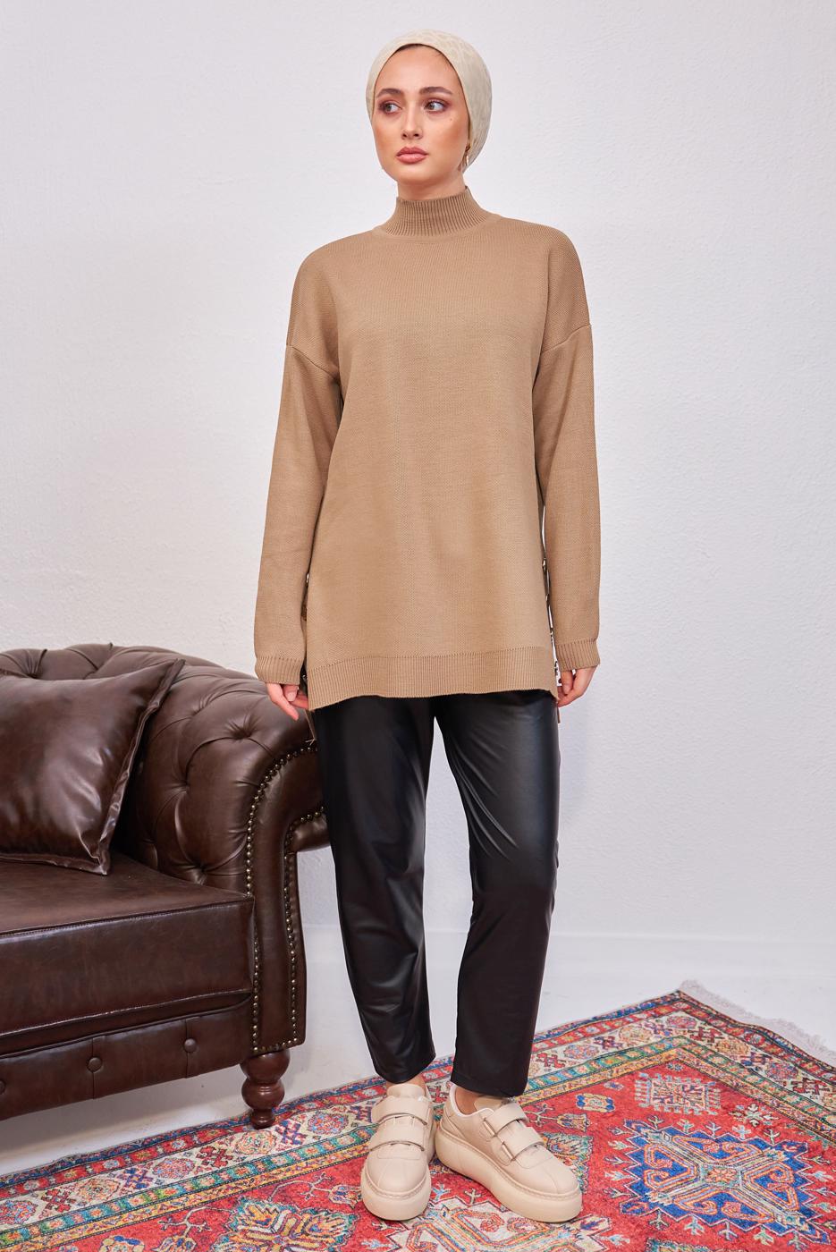 Hijab clothing BROWN KNITWEAR TUNIC T 4808