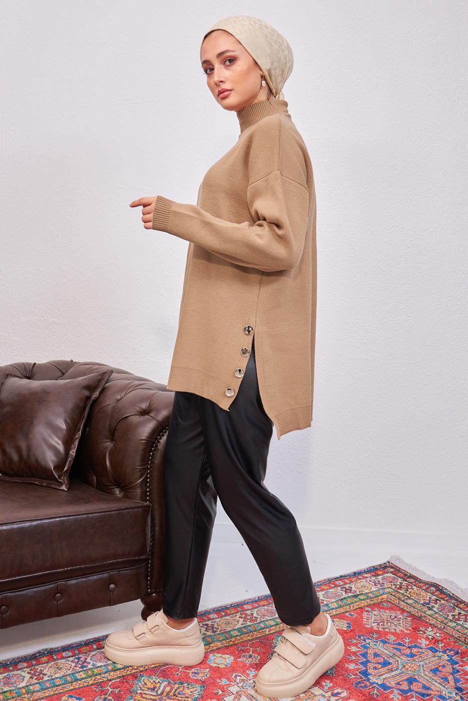 Hijab clothing BROWN KNITWEAR TUNIC T 4808