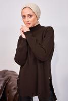 Tesettür giyim KAHVE TRİKO TUNİK T 4808