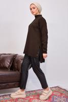 Tesettür giyim KAHVE TRİKO TUNİK T 4808