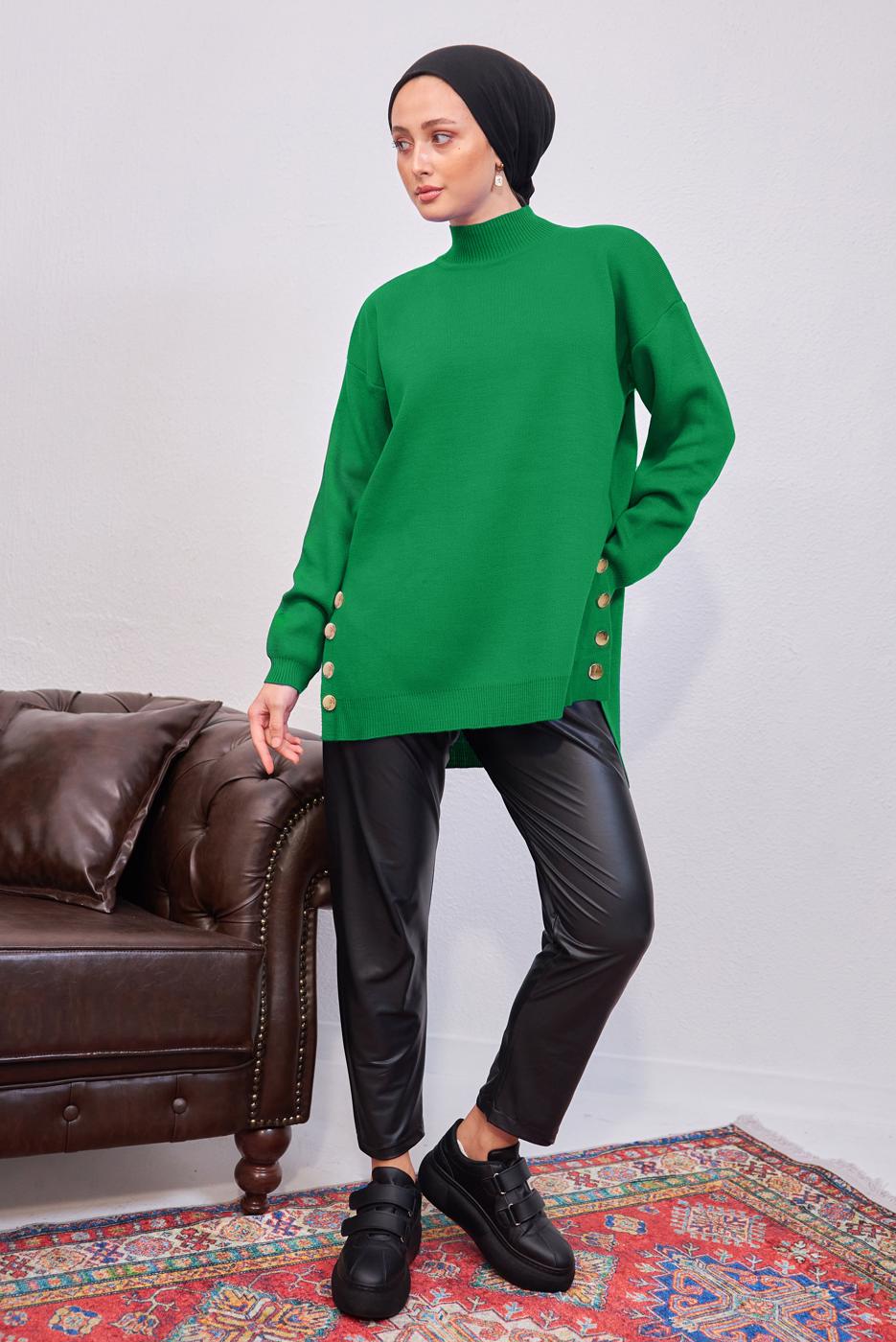 Hijab clothing GREEN KNITWEAR TUNIC T 4808