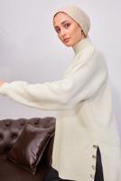 Tesettür giyim BEJ TRİKO TUNİK T 4808