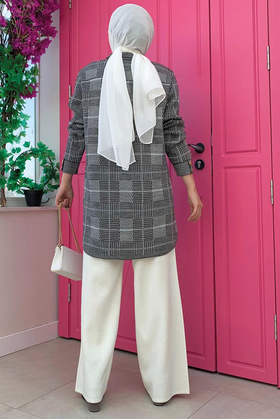 Tesettür giyim SİYAH CEPLİ GÖMLEK TUNİK T 5734