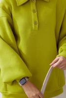 Tesettür giyim YEŞİL ŞARDONLU BALON KOL TUNİK T 6023