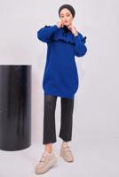 Tesettür giyim LACİVERT FIRFIRLI TRİKO ÖRME TUNİK T 7108