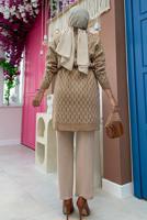 Tesettür giyim TABA DESENLİ TRİKO TUNİK T 7216