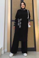 Tesettür giyim SİYAH DİK YAKA TRİKO TUNİK T 8334