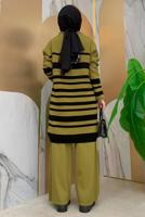 Tesettür giyim SİYAH ÇİZGİLİ TRİKO TUNİK T 93222