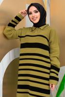 Tesettür giyim SİYAH ÇİZGİLİ TRİKO TUNİK T 93222