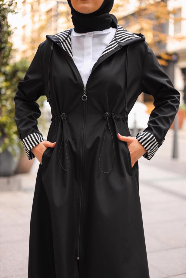 Vêtements hijab  HOODED TRENCH COAT T 0602-1 - TRENDTESETTÜR