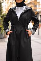 Vêtements hijab NOIR TRENCH À CAPUCHE T 0602-1