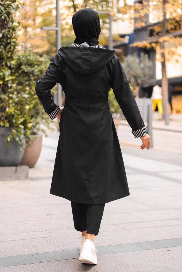 Vêtements hijab  HOODED TRENCH COAT T 0602-1 - TRENDTESETTÜR