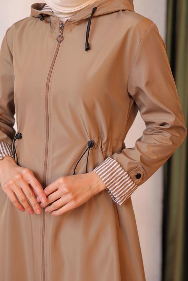 Vêtements hijab  HOODED TRENCH COAT T 0602-1 - TRENDTESETTÜR