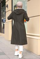 Vêtements hijab KAKI TRENCH À CAPUCHE T 0602-1