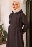 Vêtements hijab BRUN TRENCH À CAPUCHE T 0602-1