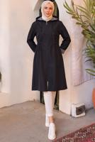 Vêtements hijab BLEU MARINE TRENCH À CAPUCHE T 0602-1